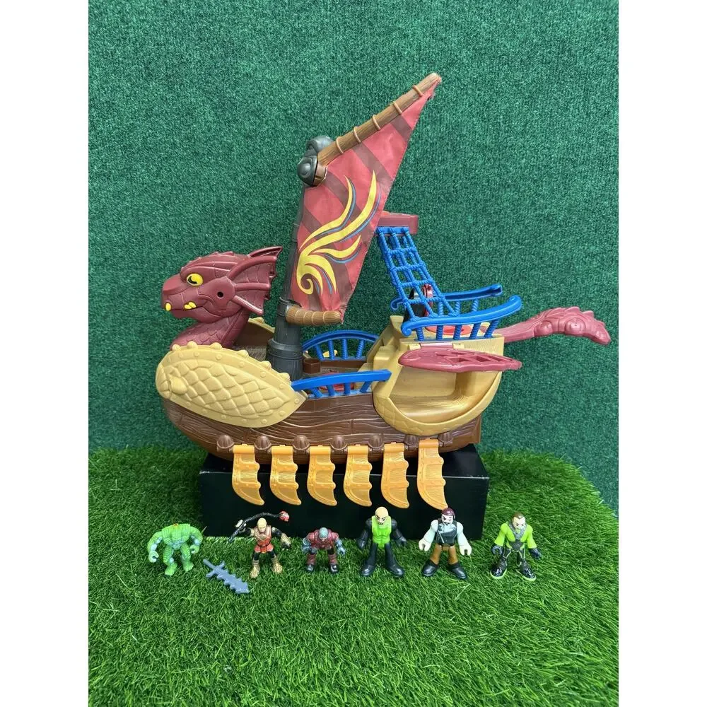 Fisher-Price Imaginext Dragon Pirate Ship Playset with 6 Action Figures & Sword